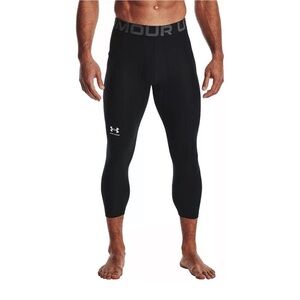 NWT Under Armour Men's XLT Tall HeatGear Armour 3/4 Leggings Black Media Pocket